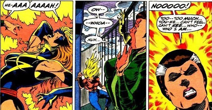 rogue steals captain marvel powers