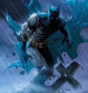 Batman among graves from RIP storyline from Morrison